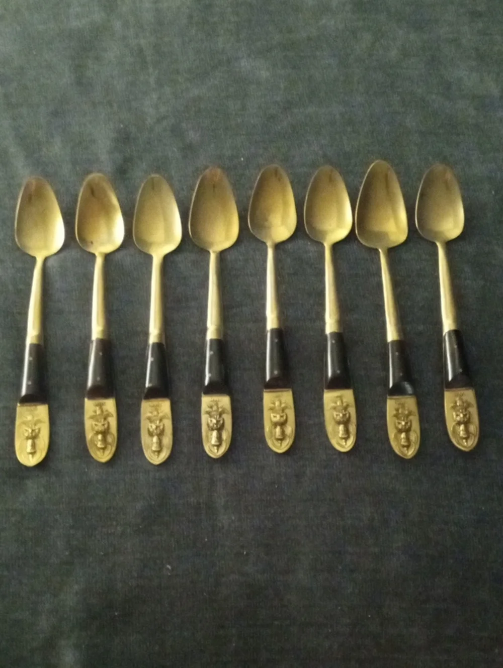 Vintage SIAM Brass & Rosewood Spoons
